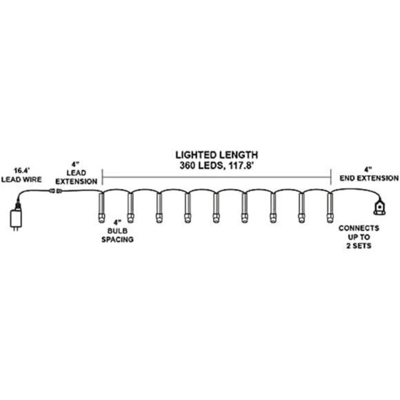 LED 117.8ft Christmas String Lights for Indoor & Outdoor Decoration - Picture 7 of 7